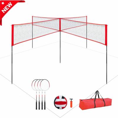 China Durable Cheap Price VN05A Four Square Volleyball Net, 4 Way Badminton Net, 4 Way Volleyball Net Manufacturer In China for sale