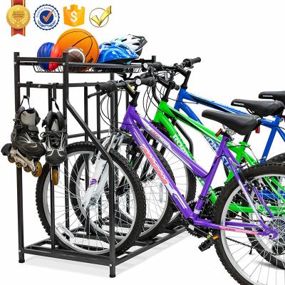 China BSR04A Metal Durable Stability Freestanding Bike Rack Organizer, 3 Bicycle Floor Parking Rack, Bike Storage Rack for sale