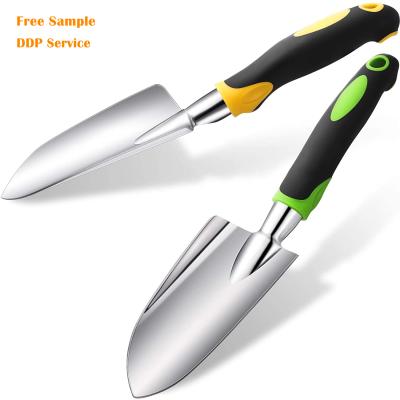 China Garden Non Slip Handle Aluminum Alloy Planting Tools For Transplanting Movable Garden Weeding Smoothing Hand Shovel for sale