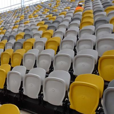 China Best Selling Modern Plastic Colorful Stadium Seat Cover Chair With Middle Back for sale