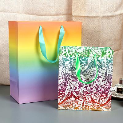 China Recyclable Custom Printed Shopping Tote Gloss Paper Handle Bag For Clothing Paper Bags For Cookies for sale