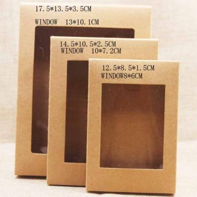 China Fashion Recyclable Kraft Paper Packaging Paper Box With Window for sale