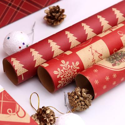 China Custom Recyclable Wrapping Paper Wrapping Paper Gift Wrap Roll Sheets Kraft Paper Custom Gift Wrapping Paper for sale