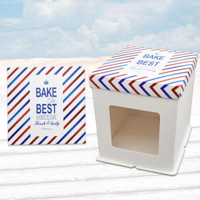 China Hot Selling Recyclable Wholesale White Paper Gift Boxes Recyclable Wrapping Paper Boxes Cake Packing Boxes Bakery Packing For Custom for sale