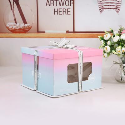 China Wholesale Recyclable White Recyclable Kraft Paper Boxes Birthday Paper Gift Boxes Cake Slice Box for sale