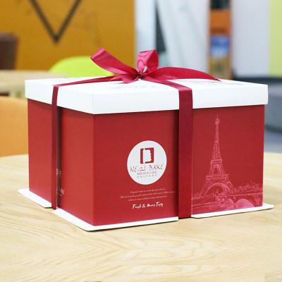 China Wholesale Recyclable White Wrapping Paper Boxes Birthday Paper Gift Box Wedding Cake Boxes Recyclable For Guest for sale