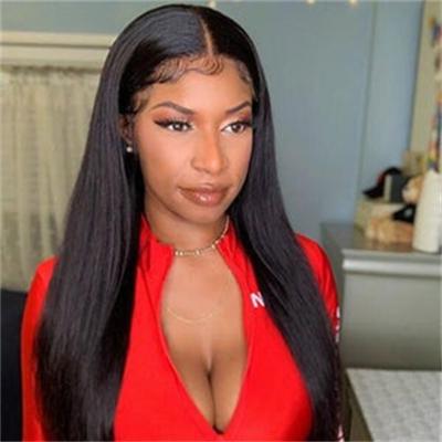 China Silky Straight Wave Straight Lace Up Hair 100%, Real Straight Lace Front Wigs, 13x6 HD Invisible Straight Lace Front Human Hair Wigs for sale