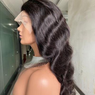 China Cheap STW Virgin Brazilian Real Cuticle Aligned Human Hair Glueless 13x6 HD Vendors Transparent Swiss Wave Front Lace Wig for sale