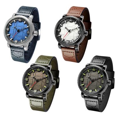 China Fashionable Water Resistant Genuine Leather Watch For Men Waterproof Classic Men's Quartz Watch for sale