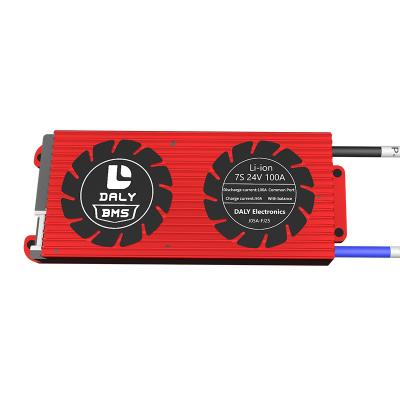 China Li-ion battery pack Daly battery protection board 7s 100a bms 24v 7s 100amp 24v lithium 24v 100ah 100a waterproof bms for sale