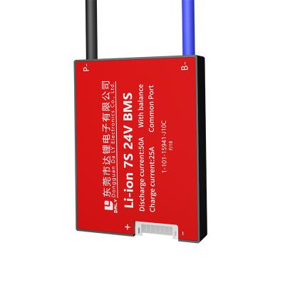 China Over charge protection Daly Li-ion 7S 24V 50A bms for ebike NMC battery 3.7V with over charge over current over short circuit etc protection. discharge for sale