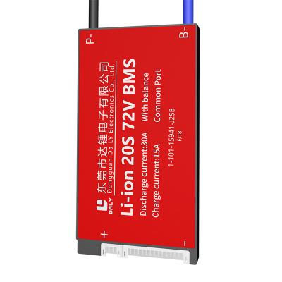 China Electroc Scooter Daly 3.7V Battery Pack 20S 72V E-bike Ion Battery bms 18650 BMS 30A 40A 50A 60A Battery BMS Charging Voltage 54.6V With Balance for sale