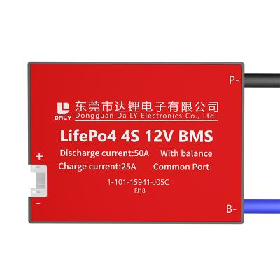 China DALY lifepo4 4s waterproof bms 12v 50A common port with balance used for E-bike scooter tools 3.2V lifepo4 battery pack for sale