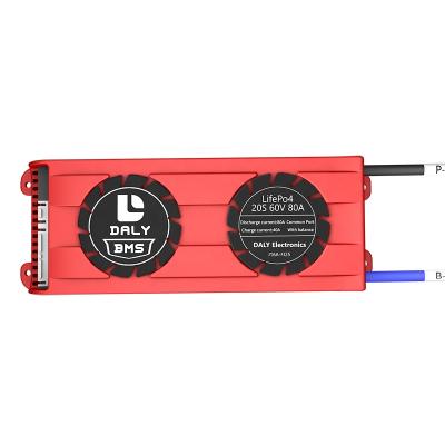 China Electroc scooter Daly 20S 80A 60V lifepo4 lithium battery protection board BMS Inverter UPS battery box energy storage protection board with fan for sale