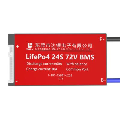 China Electroc BMS Same Port Scooter Daly Rocker Equalizer 24S 60A Lipo Lifepo4 Li-ion Lithium Battery With Balance Current for sale