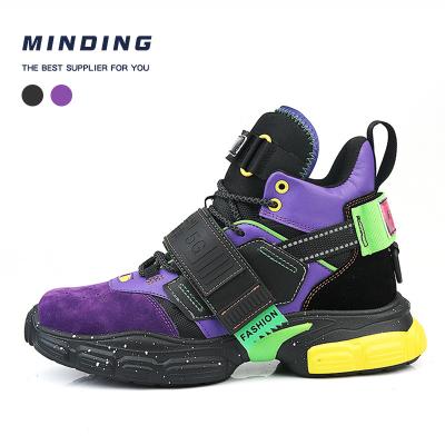 China CUSHIONING 2022 new arrive casual shoes mens fashion leather style walking shoes fashion medium top sneakers sport running jogging shoes for sale