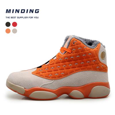 China Fashion Trend Drop Shipping Couples Suede Basketball Shoes Plush Yeezy Sneakers Snow Warm Boots Male Outdoor Winter Sports High Top Shoes for sale