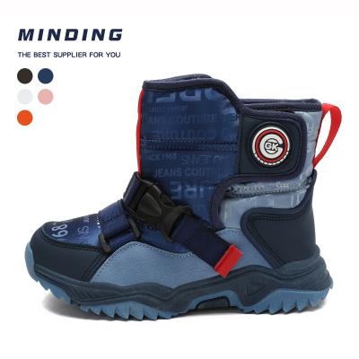 China Around 2021 New Kids Waterproof Fur Boots Sonw Rejects Kids High Top Outdoor Winter Shoes Boys Girls Plush Warm Boots for sale