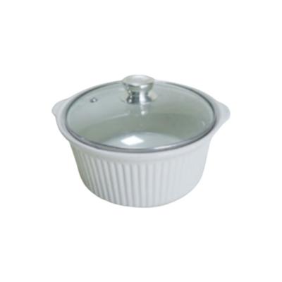 China Sustainable Kitchen Soup Pot Ceramic Casserole With Glass Cover Casserole Soup Stew Pot for sale