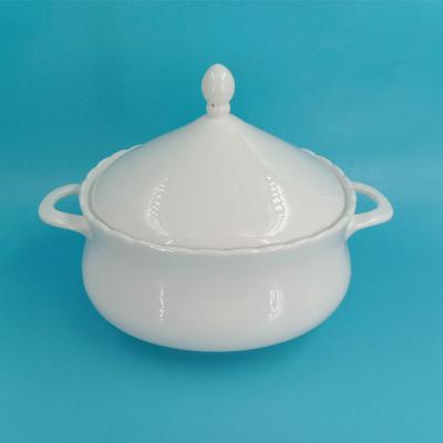 China Sustainable Wholesale Hot Pot Soup Casserole Cookware Ceramic Food Cast Iron Round Shape Pots for sale