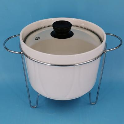 China Sustainable Modern Ceramic Kitchen Soup Pot Casserole With Glass Cover Casserole Soup Stew Pot for sale