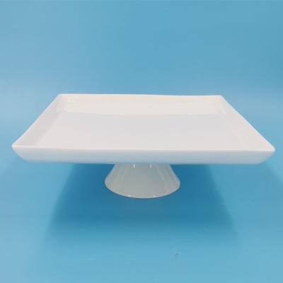 China Sustainable White Design Round Ceramic Dessert Dish Sushi Cake Stand With Display Stand for sale