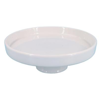 China Sustainable White Design Round Dessert Plate Ceramic Cake Stand With Display Stand for sale