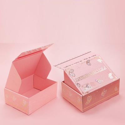 China Recyclable Christmas Sale Bio-degradable Folding Box Custom Rose Gold Mailer Boxes Logistics Shipping E-commerce for sale