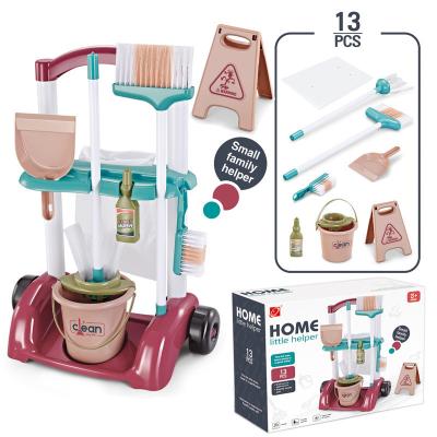 China 2023 Plastic Children Small Home Helper Clean Broom Educational Study Cleaning Set Toy Clean Toys for sale