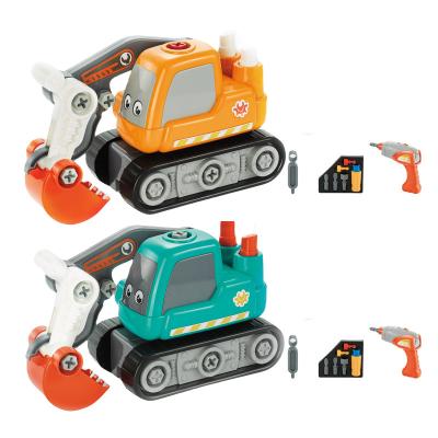 China Musical Electric Disassemble Car Toys Set Toys Engineering Construction Truck Toy Vehicle Excavator for sale