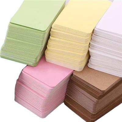 China Chinese Factory Hot Selling Loose Leaf Craft Paper Card Multi-colors Brown White Cheap Bulk Green Kraft Paper Business Card With Logo for sale