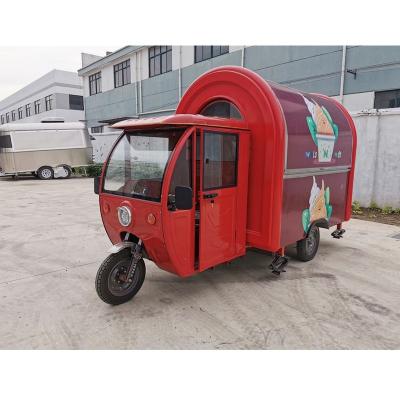 China Vegetable processing factory LAUNCHED 3 wheel electric food truck, electric street fast food tricycle, food cart for sale