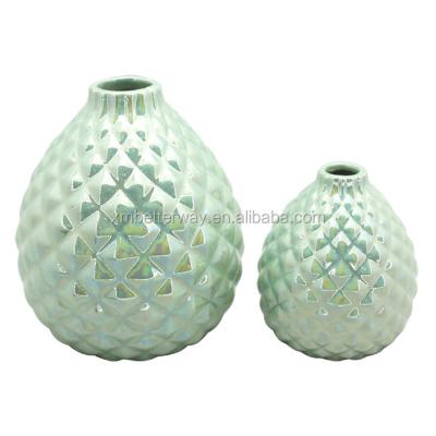 China 2018 modern new design diamond pattern porcelain flower vase for home for sale