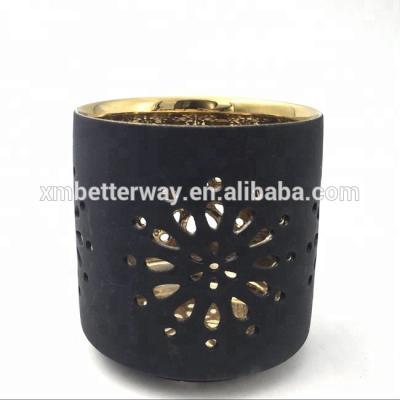 China Black fashion and decorative votive ceramic candle holder on sales for sale