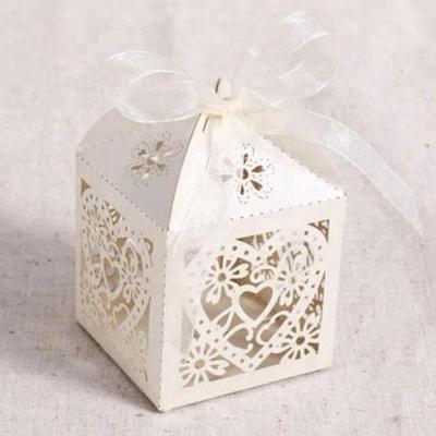 China Wedding Romantic Decoration Country Bow Sweet Paper Box and Candy Box for sale