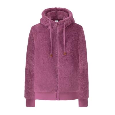 China Custom Warm Women Fleece Hoodie 100% Polyester Oversized Fleece Striped Hoody Pullover for sale