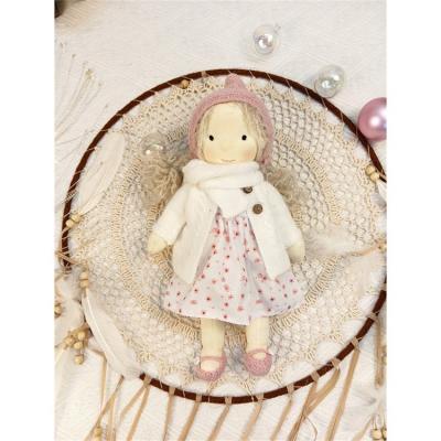 China New Cute Funny Handmade Dolls For Girls Long Hair Baby Girl Infant Soft Dark Brown Dolls In 12 Inch Plush Christmas Auspicious Home Gifts for sale