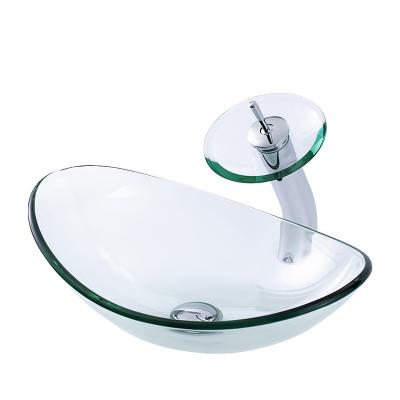 China Wholesale Commercial Counter Top Longevity Good Quality Round Hand Wash Basin Bathroom ABC-Stone Glass Sink for sale