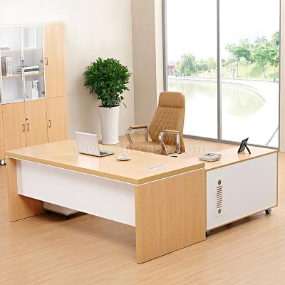 China Latest design durable cheapest office desk table modern MDF office desk executive table with side table for sale