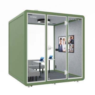 China Foldable Luxury Desk Meeting Privacy Pod Indoor Cell Phone Soundproof Booth for sale