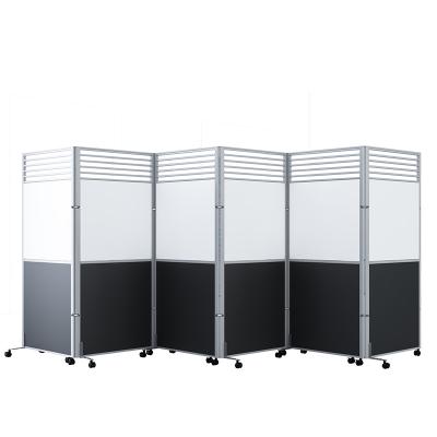 China Modern Portable Office Partition Panel Folding Screen School Classroom Partition Wall On Wheels for sale