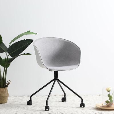 China Modern Factory Home Office Fabric Chair Leisure Swivel Meeting Reception Chair Foldable With Wheels for sale