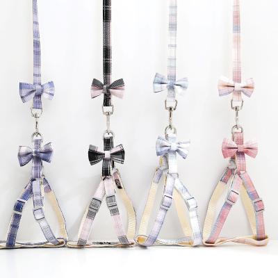 China Customized Manufacturers Wholesale Non-Strangling Cat Leash Adjustable Bow Chest Strap Dog Leash for sale