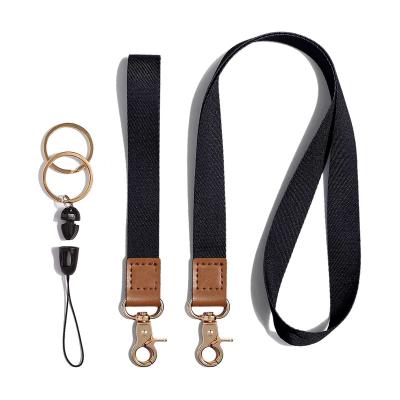 China Lanyard Leather Polyester Wrist Strap Main Holder Heat Transfer Wristband Cell Phone Badge Chain Hanging Lanyard for sale