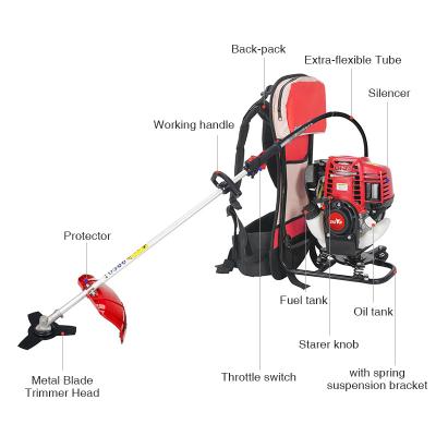 China 4-Stroke Multi Gasoline Grass Trimmer Weed Wacker Head G45 Backpack 4-Stroke Backpack Gasoline Grass Cutter Brush Tool Grass Cutter for sale