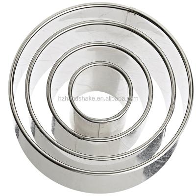 China Sustainable Single Edge Round Cake Cutters In Graduated Sizes, Stainless Steel, 4 Pc Set for sale