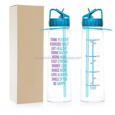 China Sustainable Inspirational 30oz Fitness Workout Sports Water Bottle With Time Marker | Measures | BPA free non-toxic Tritan for sale