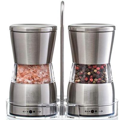 China Sustainable Premium Grinder Set - Stainless Steel Salt and Pepper Grinders with Ceramic Grinders and Adjustable Coarseness for sale