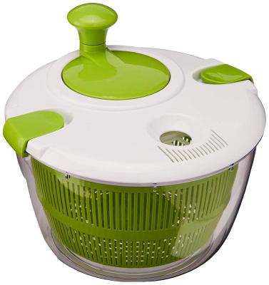 China The Sustainable Salad Spinner, Green and White, allows you to wash and dry salad greens in the spinner without removing the lid. for sale