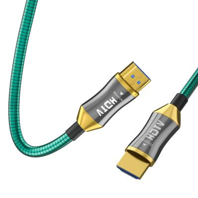 China Camera Customizable LOGO HDMI cable Long armored AOC 4K 8K Fiber HDMI to HDMI 2.1 TV cable for sale